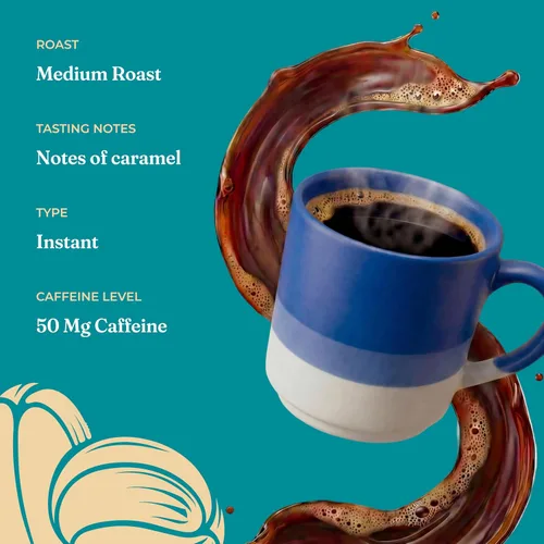 Vista 8 de Four Sigmatic - Café instantáneo de tostado medio orgánico adaptógeno con ashwagandha, chaga y tulsi, apoyo inmunológico y alivio del estrés, Keto