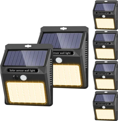 Vista 9 de Luces solares para exteriores [42 LED/3 modos de trabajo], SEZAC luces solares de seguridad con sensor de movimiento solar, inalámbricas, IP 65