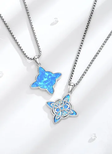 Vista 3 de CELESTIA Nudo de Bruja Plata 925 Original Amuletos de Proteccion Witches Knot Necklace - 20 Inch Box Chain