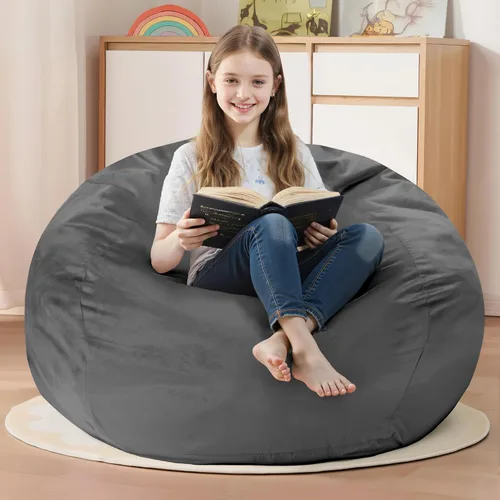 Vista 56 de Homguava - Sillón puff de 3 pies Sillón estilo puff grande de 3 pulgadas con relleno de espuma viscoelástica, sofá suave con funda de terciopelo