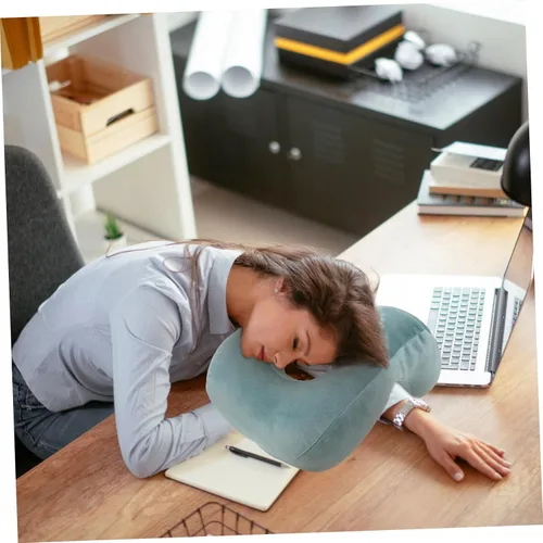 Vista 4 de Almohada de masaje azul para cama Almohada de dormir boca abajo con soporte de brazo Almohada de espuma viscoelástica para siesta
