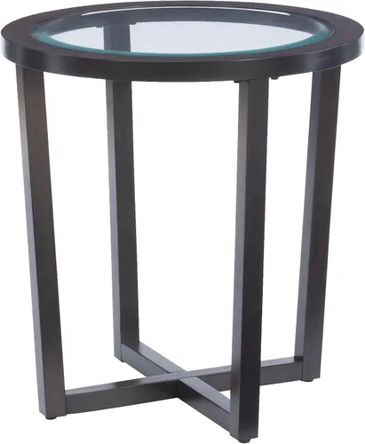 Vista 13 de Powell Marta Umber - Juego de mesa auxiliar y mesa auxiliar de madera marrón con tapa de cristal templado