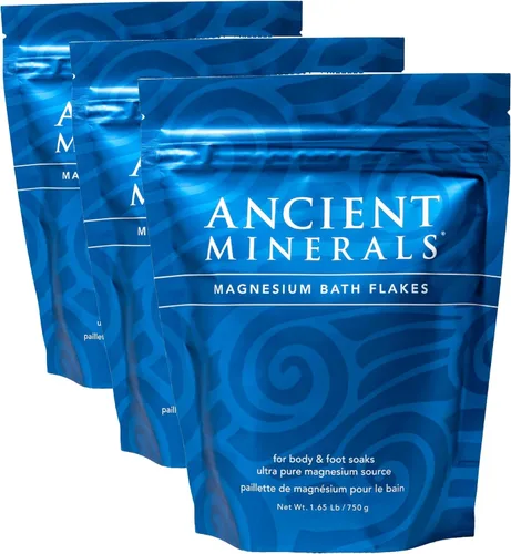 Vista 9 de Ancient Minerals copos de baño de magnesio, bolsa de un solo uso. Copos de cloruro de magnesio Zechstein puro para remojo y reposición de todo