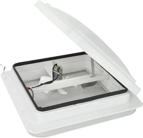 Vista 7 de Ventilador completo de 12 V con aspas de 6 pulgadas con tapa blanca para decoración
