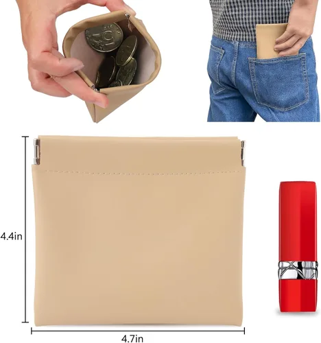 Vista 2 de BUSOHA Pequeña bolsa de maquillaje para bolso, mini bolsas de cosméticos portátiles para mujeres, monedero, lápiz labial, organizador de accesorios