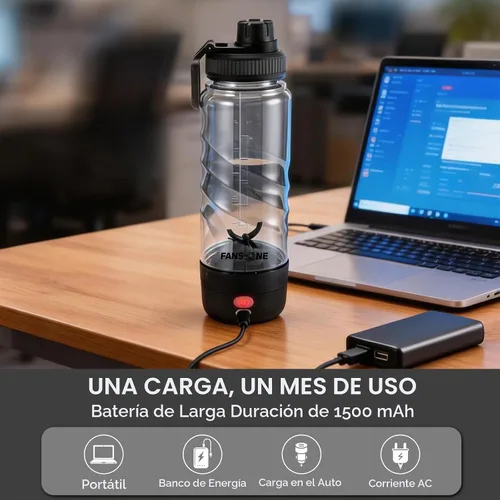 Vista 4 de FANS-ONE Botella mezcladora eléctrica de proteínas, mezcladora eléctrica recargable USB C de 24 onzas, tazas agitadoras para batidos de proteínas