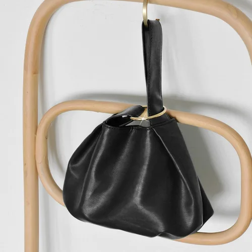 Vista 2 de Bolso de mano para mujer, de piel vegana, suave, con asa superior, bolso pequeño