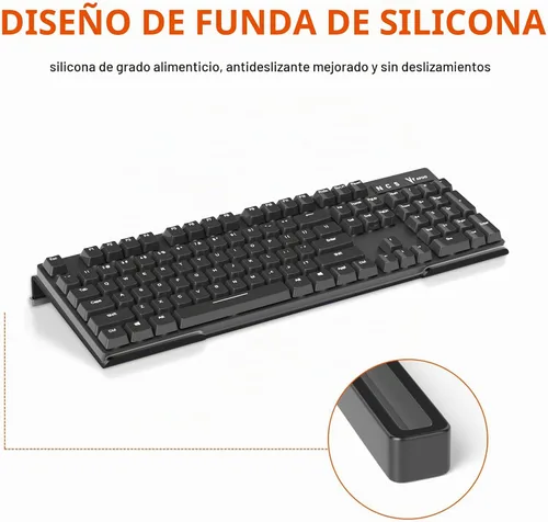 Vista 4 de Richboom - Soporte para teclado de computadora, inclinado, elevador de teclado de PC para escritura ergonómica fácil, bandeja de teclado acrílica
