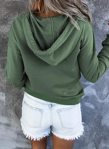 Vista 2 de Dokotoo - Sudaderas o camisas para mujer sin botones, con capucha y cordón, manga larga, estilo casual.