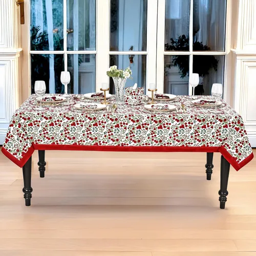 Vista 370 de Ridhi Mantel cuadrado con estampado de bloques de mano de caléndula ámbar