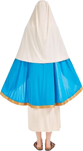Vista 2 de Disfraz de María para mujer, disfraz de Virgen María para adultos, traje bíblico cristiano de Jesús, Pascua, Santa María, Cosplay