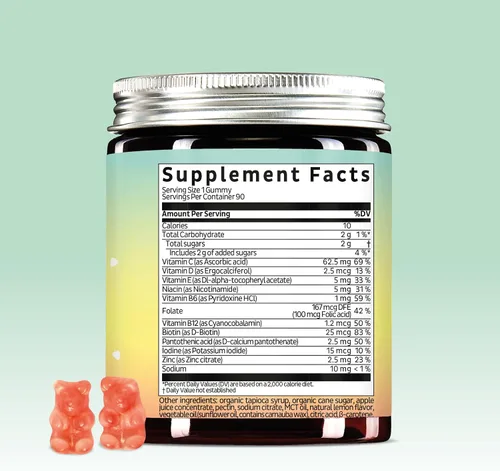 Vista 6 de Bears with Benefits Gomitas de apoyo inmunológico – Vitamina C, D, B6 y B12 – Impulso inmunológico diario – Veganas, con sabor natural (30 gomitas)