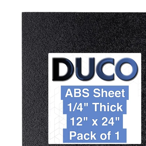 Vista 23 de Duco - Lámina de plástico ABS fabricada en Estados Unidos de 1/4 de pulgada de grosor, 4 x 6 pulgadas, paquete de 2 paneles termoplásticos negros