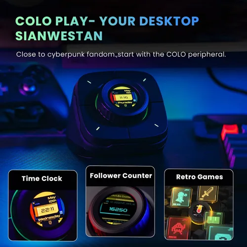 Vista 7 de Cololight Stream Desk One Touch Boot para PC Gaming Mini Teclado Controlador Personalizado