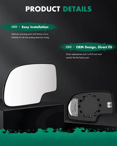 Vista 4 de SCITOO Espejo retrovisor derecho para 2003-2007 para Chevy para GMC Silverado Sierra 1500/2500 HD/3500 Classic con modelos con calefacción eléctrica