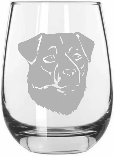 Vista 375 de Shar Pei (chino) - Vaso de vino sin tallo grabado para perro, 15.25 onzas