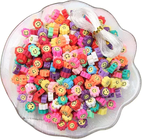 Vista 47 de 100 cuentas espaciadoras de arcilla polimérica para el Día de la Independencia del 4 de julio para hacer joyas, manualidades, pulseras, collares