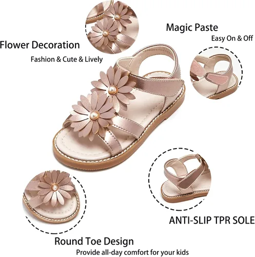 Vista 5 de Kiderence Toddler Girls Sandals Little Girls Kids Summer Shoes Toddler Sandals