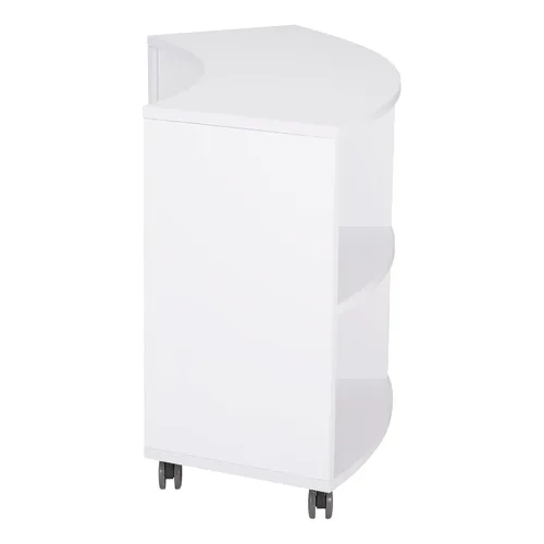 Vista 3 de Learniture Estantería móvil curva/estantería, cuatro aberturas, blanco, LNT-AVO3000WH-SO