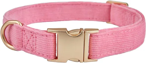 Vista 28 de Collar de algodón suave para perro con hebilla de metal, ajustable, resistente, cómodo, collares de pana para perros pequeños, medianos y grandes
