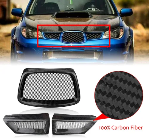 Vista 8 de Parrilla delantera de fibra de carbono para Subaru Impreza 9th WRX STI 2006-2007