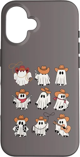 Vista 28 de Carcasa divertida para iPhone 13 Pro Max Boo Haw Western Cowboy Ghost Cowgirl