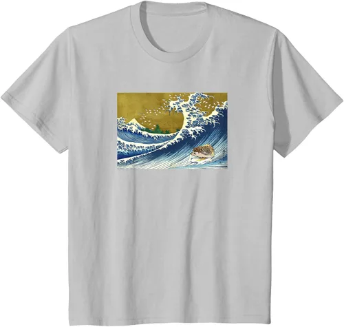 Vista 21 de Camiseta de surf japonés con diseño de erizo Azul Marino