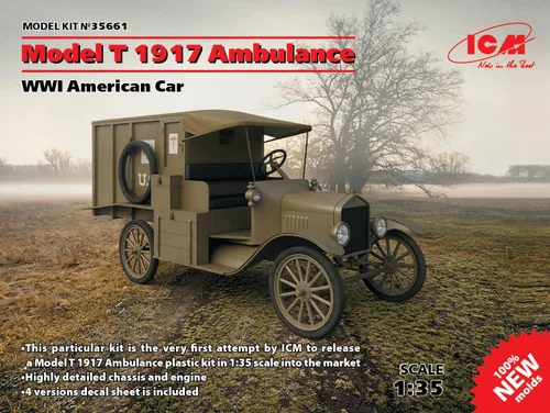 Vista 2 de ICM 35661 Vehículo militar plástico Modelo T 1917 Ambulancia, WWI American Car - Escala 1:35