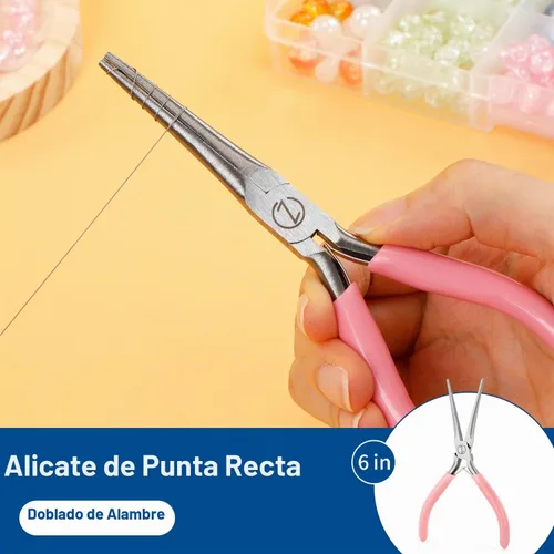 Vista 5 de VISEMAN Mini alicates de punta de aguja de 6 pulgadas con asas de agarre cómodo, juego de 2 alicates de punta larga para manualidades hechas a mano