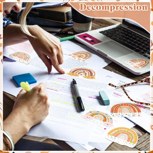 Vista 6 de Crtiin Paquete de 100 tiras sensoriales para ansiedad, atención plena, respiración, calma, textura áspera, cinta para la ansiedad táctil para alivio