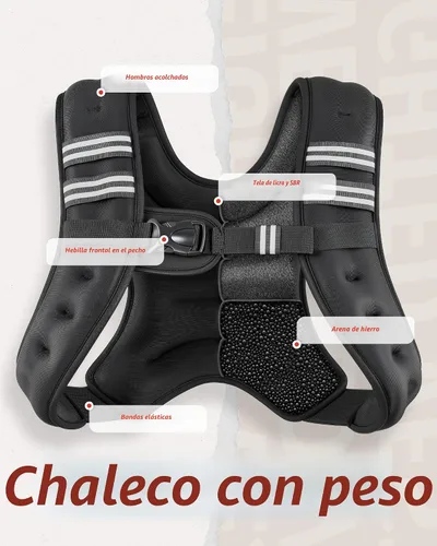 Vista 4 de ZELUS Chaleco con peso, chaleco de peso de 6 libras, 8 libras, 12 libras, 16 libras, 20 libras, 25 libras, 30 libras, con rayas reflectantes