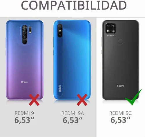 Vista 6 de kwmobile Funda compatible con Xiaomi Redmi 9C - Funda protectora de silicona TPU suave y delgada - Menta mate