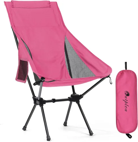 Vista 9 de Silla de camping portátil plegable, silla de senderismo ligera y compacta, silla de playa para adultos, azul
