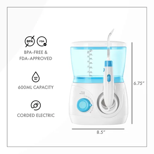 Vista 5 de ToiletTree Products Irrigador dental dental para niños, irrigador dental para niños, irrigador dental sin BPA con capacidad de 20.3 fl oz y presión