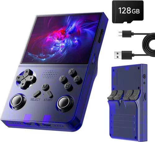 Vista 14 de R40 - Consola de juegos portátil retro - Sistema de código abierto, pantalla IPS de 3.5 pulgadas, más de 18.000 juegos clásicos, tarjeta TF de 128