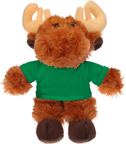 Vista 2 de Plushland Alce flexible de 8 pulgadas con camiseta, regalo personalizado, texto personalizado en la camiseta, gran regalo para el día de la madre