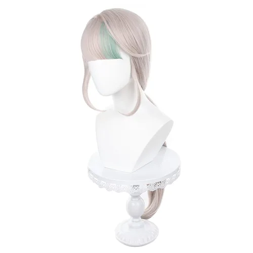 Vista 7 de Genshin Impact - Peluca de cosplay de anime con gorra de peluca gratis (Ayaka)