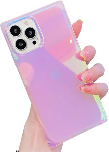 Vista 30 de Elegante funda con patrón de perlas compatible con iPhone, de borde rectangular, delgada, suave, de silicona de poliuretano termoplástico (TPU)