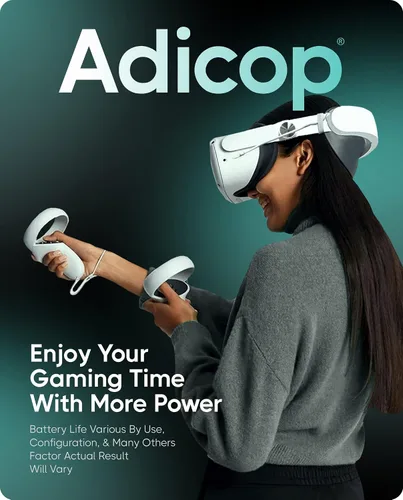 Vista 6 de Adicop Elite Strap with Battery for Oculus Quest 2 5300mAh Extend 4hrs PlaytimeFast Charging VR PowerCounter BalanceAdjustable Head Strap for