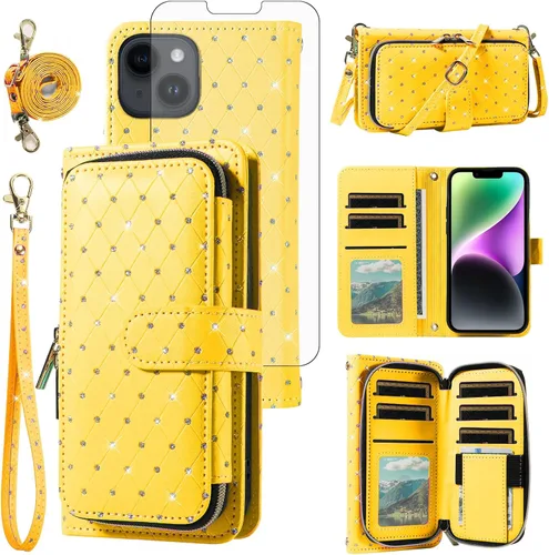 Vista 134 de Funda para teléfono iPhone 6 6S con cremallera y protector de pantalla con protector de pantalla, correa de cordón cruzado, ranura para iPhone 6 Six