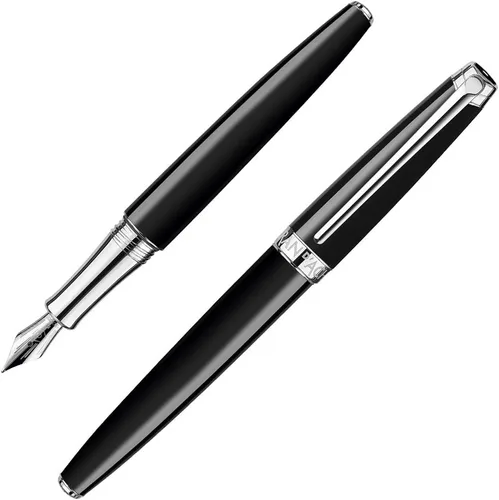 Vista 3 de Caran d'Ache Leman - Pluma estilográfica mediana plateada - negro ébano, CD4799.782 Ébano negro