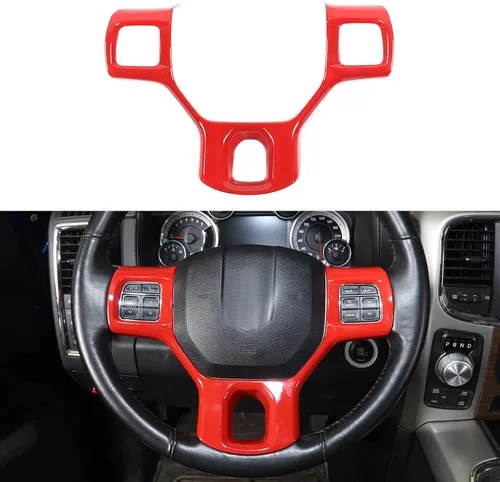 Vista 9 de Hoolcar Funda interior para volante de ABS compatible con accesorios Dodge RAM 2010-2017, color azul