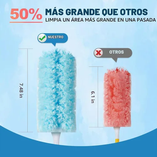 Vista 4 de 100 piezas de repuesto de plumero compatible con plumero de mano Swiffer + mango extendido de 4 pies + 1 mango, kit de repuestos de plumero