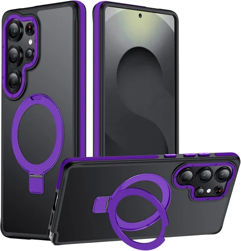 Vista 88 de Funda para Samsung Galaxy S24 Plus, soporte de anillo magnético ajustable [compatible con Magsafe], [protección a prueba de golpes de grado militar]