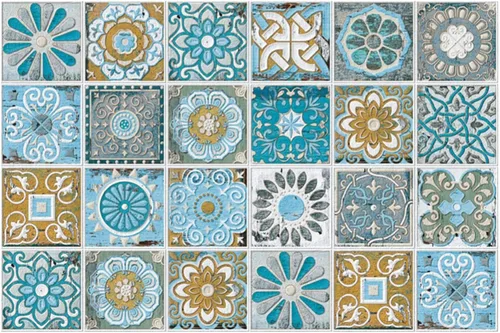 Vista 11 de Ochine 24 hojas para despegar y pegar azulejos en muro, papel tapiz floral para despegar y pegar, calcomanías de flores de mandala, vinilo 3D