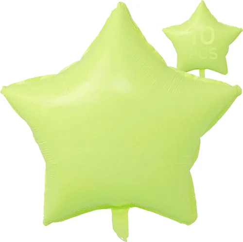 Vista 30 de Globos de estrella beige de 18 pulgadas, 10 globos de Mylar de forma estrella beige con revestimiento metálico de helio para decoraciones de fiesta