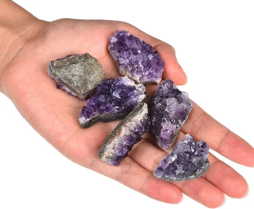 Vista 2 de JIC Gem Cúmulos de Amatista Naturales, Roca de Geoda de Amatista en Bruto, Cristales Curativos de Amatista, Cúmulo de Piedras Preciosas para Brujería