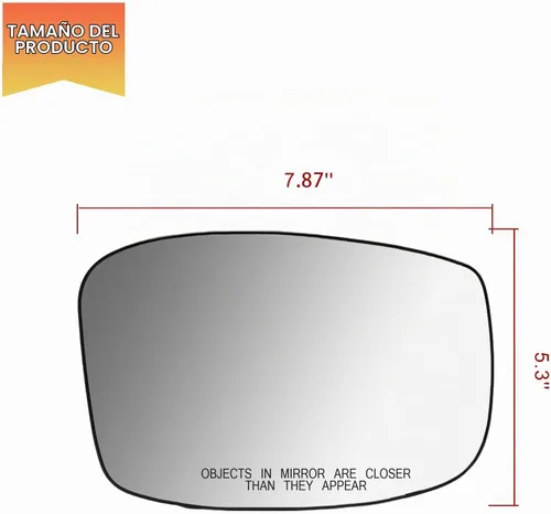 Vista 7 de Espejo lateral del pasajero de repuesto para Honda Odyssey 2018 2019, retrovisor lateral derecho exterior de cristal, con placa de respaldo