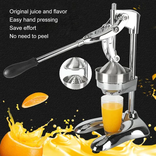 Vista 3 de Nutripress - Exprimidor manual de acero inoxidable, exprimidor grande naranja, exprimidor de prensa manual, diseño separado, exprimidor de frutas