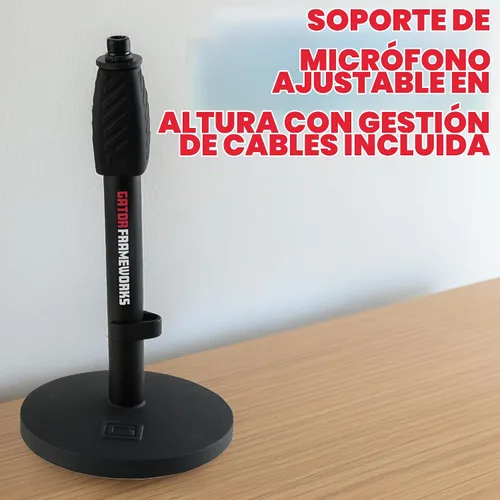 Vista 2 de Gator Frameworks Soporte de micrófono de escritorio de lujo con altura ajustable (GFW-MIC-0601)